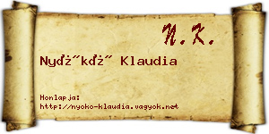 Nyókó Klaudia névjegykártya